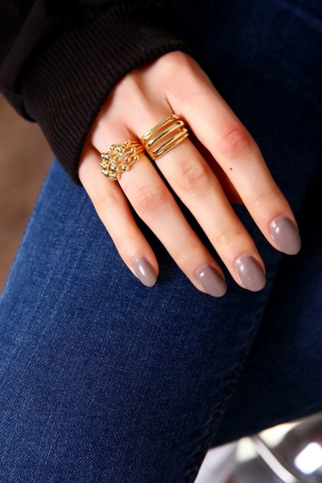 Heliophilia Silver Anillo Bubbleset con Piedra de Circón en Oro